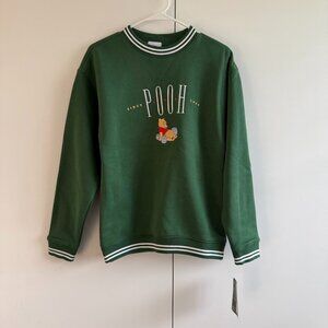 NEW Disney Parks Winnie the Pooh Green Pullover Sweater Adult Sz XS